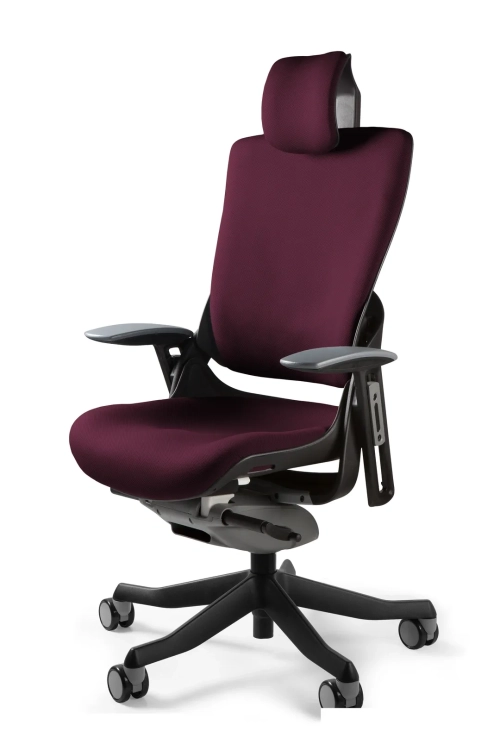 Fotel ergonomiczny WAU2 bordowa tapicerka + czarna podstawa