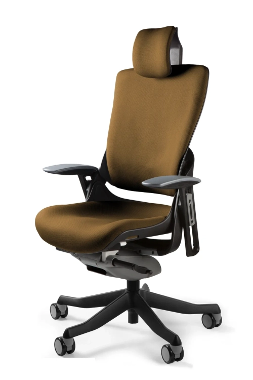 Fotel ergonomiczny WAU2 tkanina khaki + czarna podstawa
