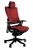 Fotel ergonomiczny tapicerowany czerwoną siatką