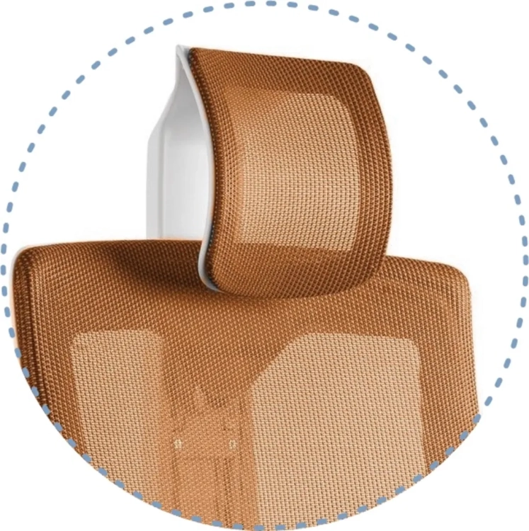 Fotel ergonomiczny WAU2 z pomarańczowej siatki