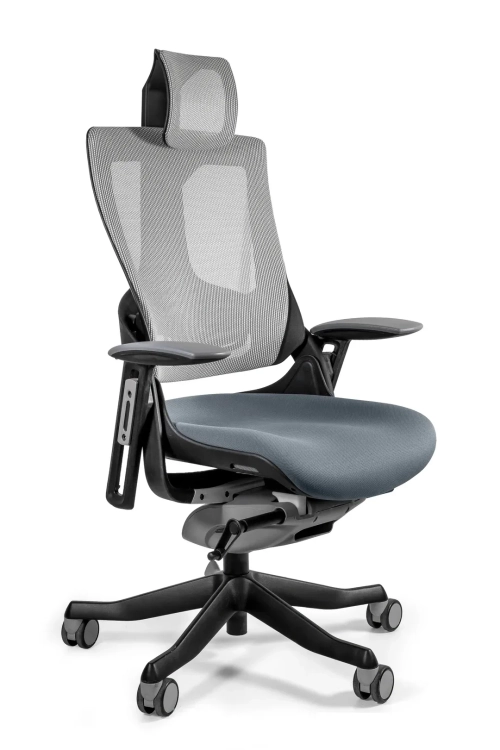 Fotel ergonomiczny WAU2 z oparciem z siatki i siedziskiem z tkaniny