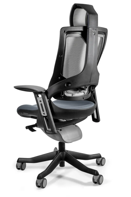 Fotel ergonomiczny z oparciem z siatki i siedziskiem z tkaniny