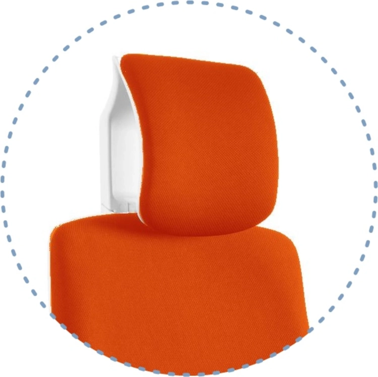 Fotel ergonomiczny z pomarańczowej tkaniny