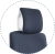 Fotel ergonomiczny z szaroniebieskiej tkaniny