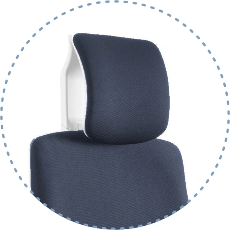 Fotel ergonomiczny tapicerowany szarą tkaniną