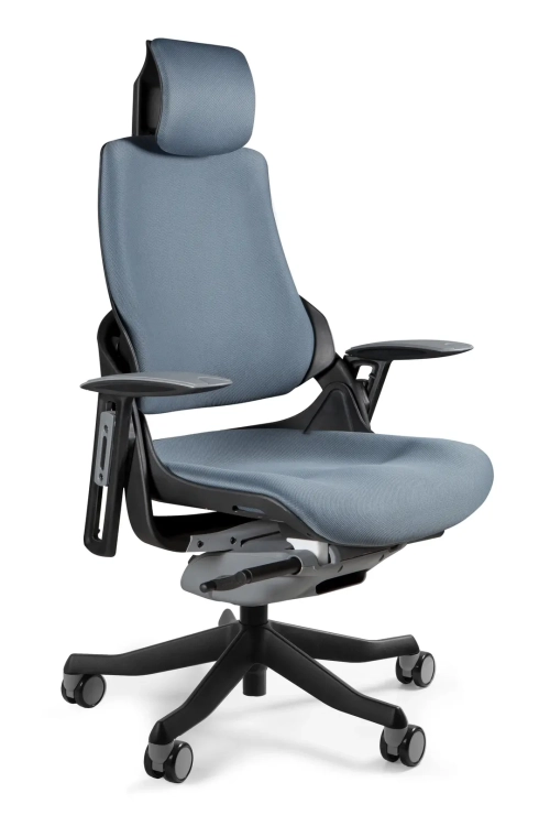 Fotel ergonomiczny WAU1 z szarej tkaniny