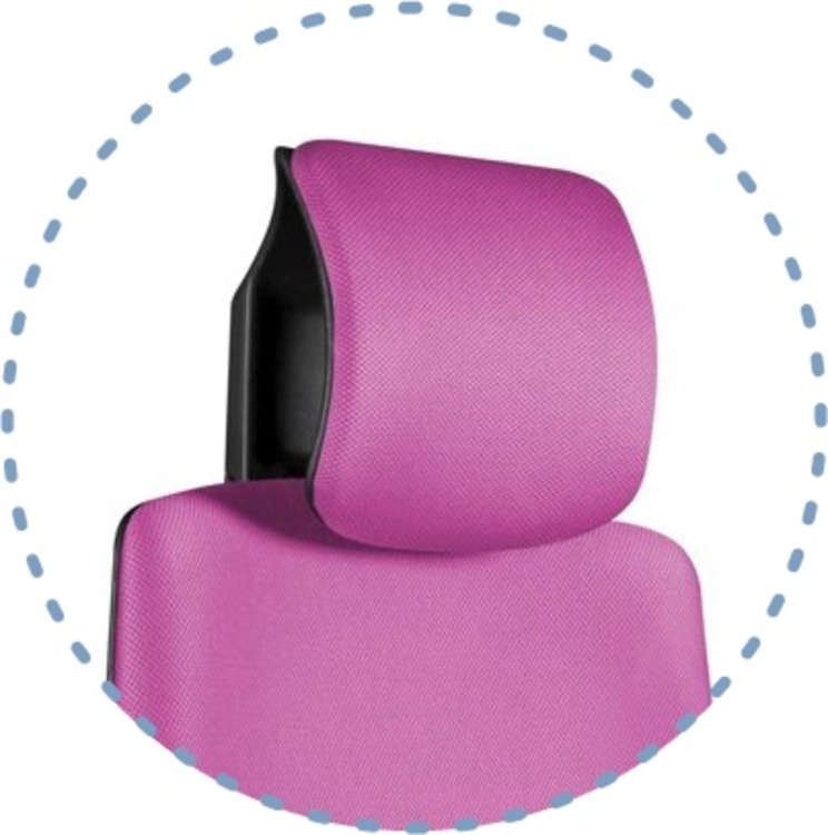 Fotel ergonomiczny z różowej tkaniny