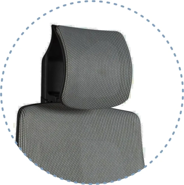 Fotel ergonomiczny tapicerowany ciemnoszarą siatką