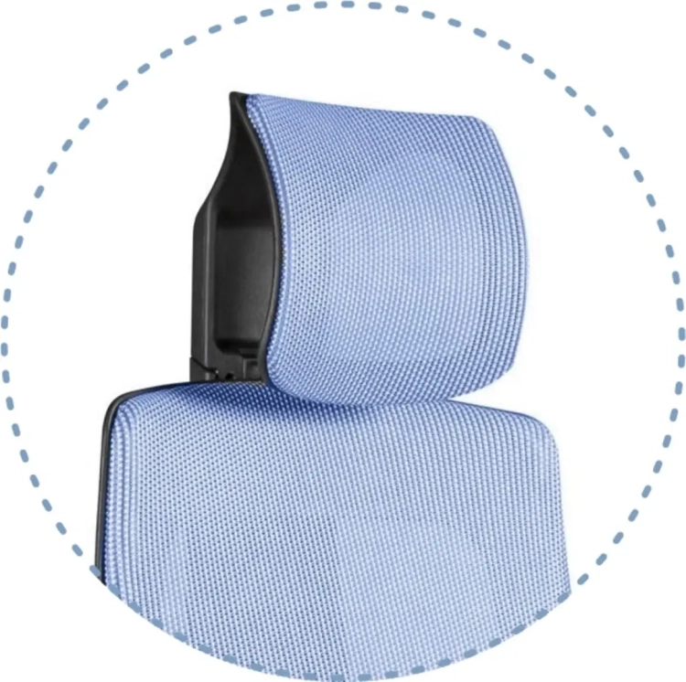 Fotel ergonomiczny z niebieskiej siatki
