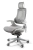 Fotel ergonomiczny tapicerowany jasnoszarą siatką