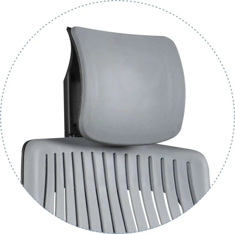 Fotel ergonomiczny z szarego elastomeru