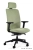 Fotel ergonomiczny ELI w pełni tapicerowany zieloną tkaniną